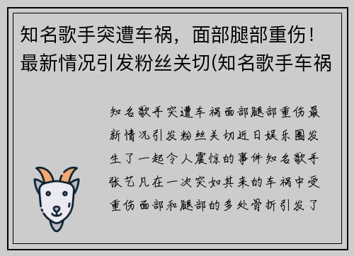 知名歌手突遭车祸，面部腿部重伤！最新情况引发粉丝关切(知名歌手车祸致人死亡)